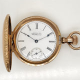 Antique Waltham 1896 14Ktyg 0 Size Hunters Case Pocket Watch