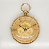 Dela Cour Antique Victorian 18Kt Yellow Gold  Pocket Watch