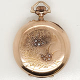 Antique 14kt Yellow Gold Diamond and Pearl Pendant Watch