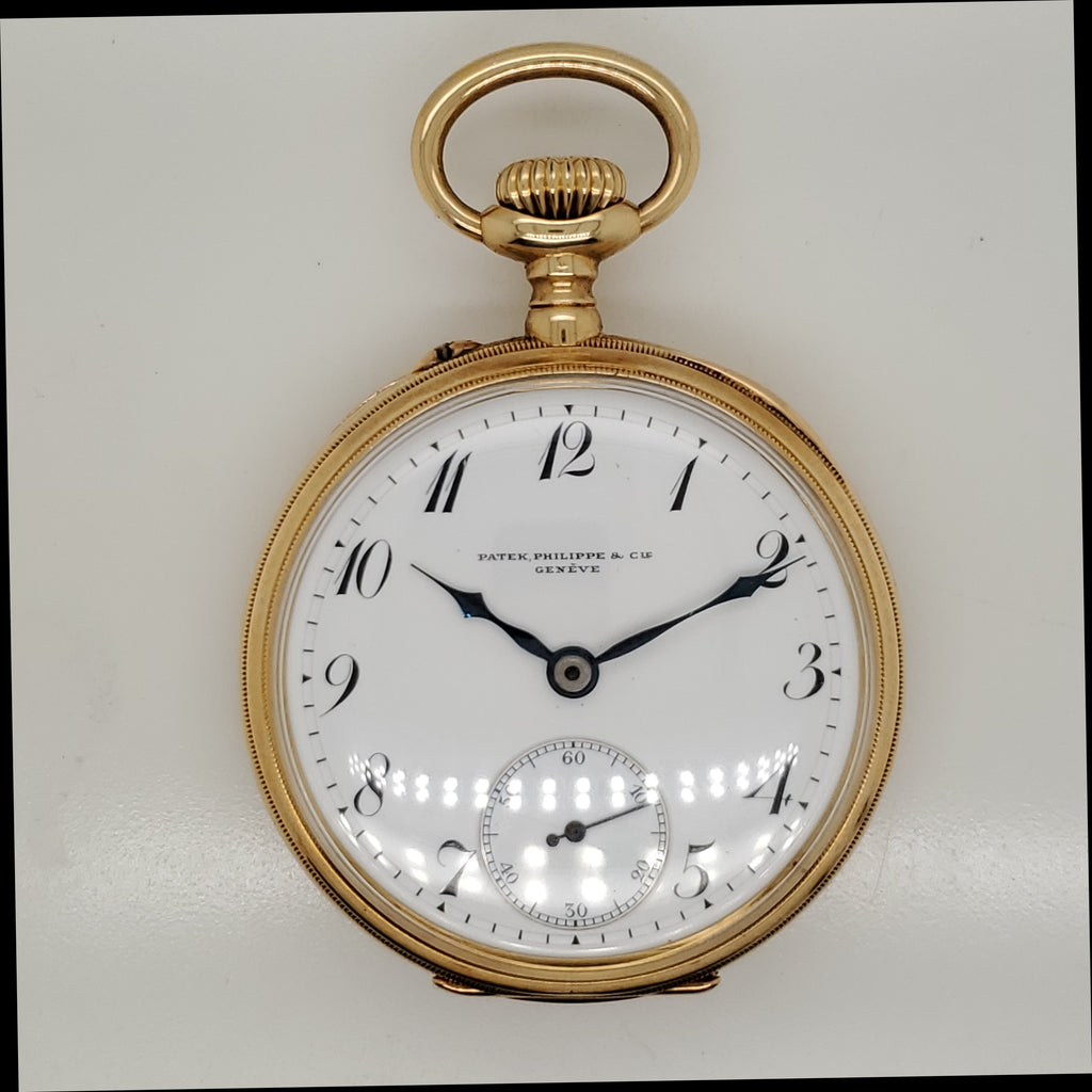 18kt Yellow Gold Antique 1907 Patek Philippe Open Faced Pocket Watch