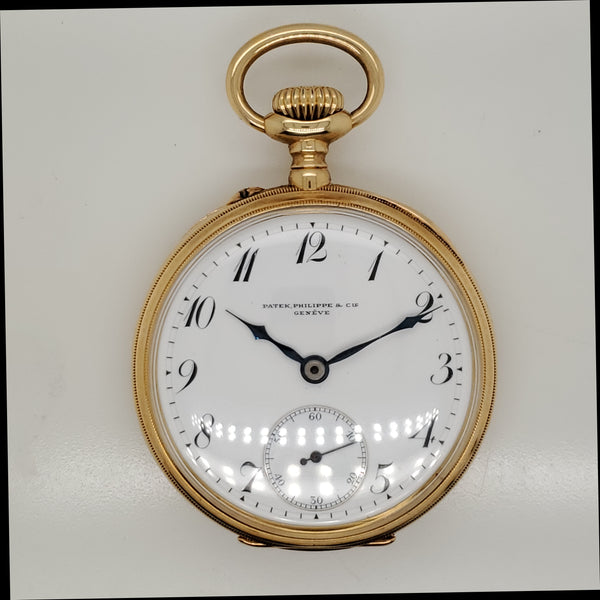 18kt Yellow Gold Antique 1907 Patek Philippe Open Faced Pocket Watch