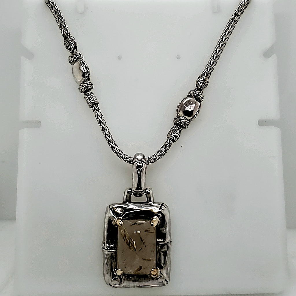Pre - Owned John Hardy Sterling Silver Pendant Necklace
