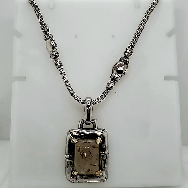 Pre - Owned John Hardy Sterling Silver Pendant Necklace