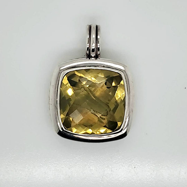 Pre - Owned David Yurman Sterling Silver Yellow Quartz Albion Pendant