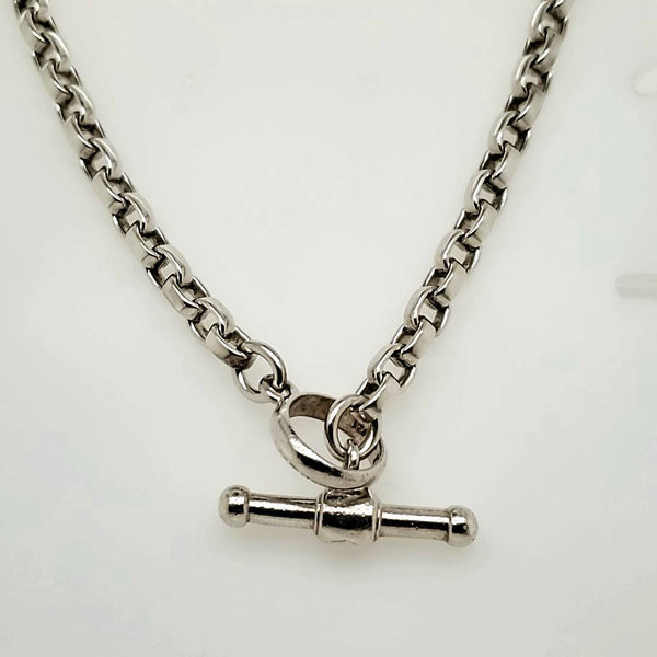 B. Kieselstein Cord 16"" Square Link Silver Necklace