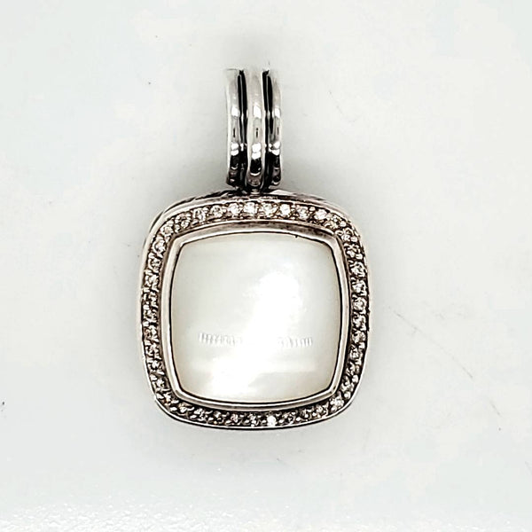 David Yurman 14Mm Mother of Pearl And Diamond Pendant