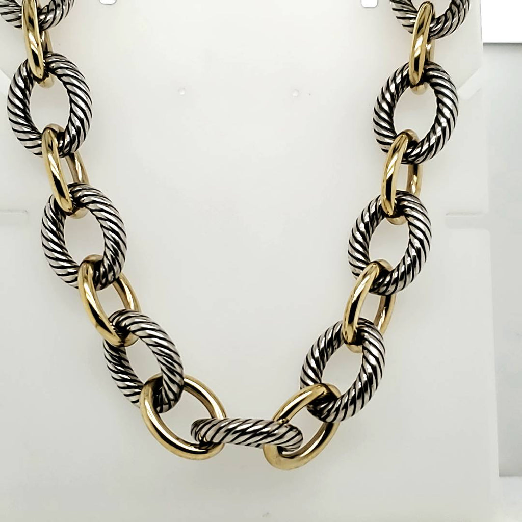 David Yurman Silver & Gold Necklace