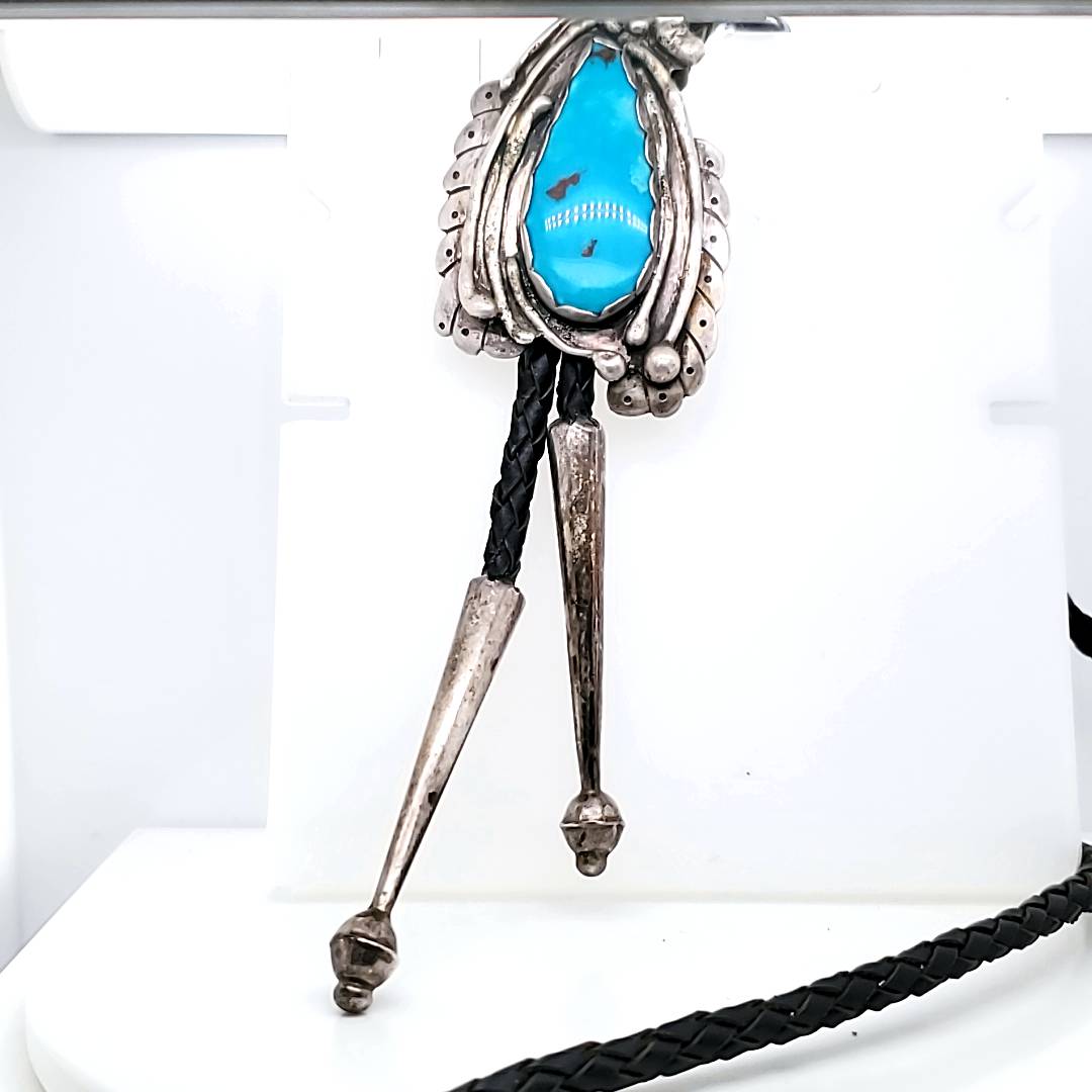 Sterling Silver and Turquoise Bolo Tie