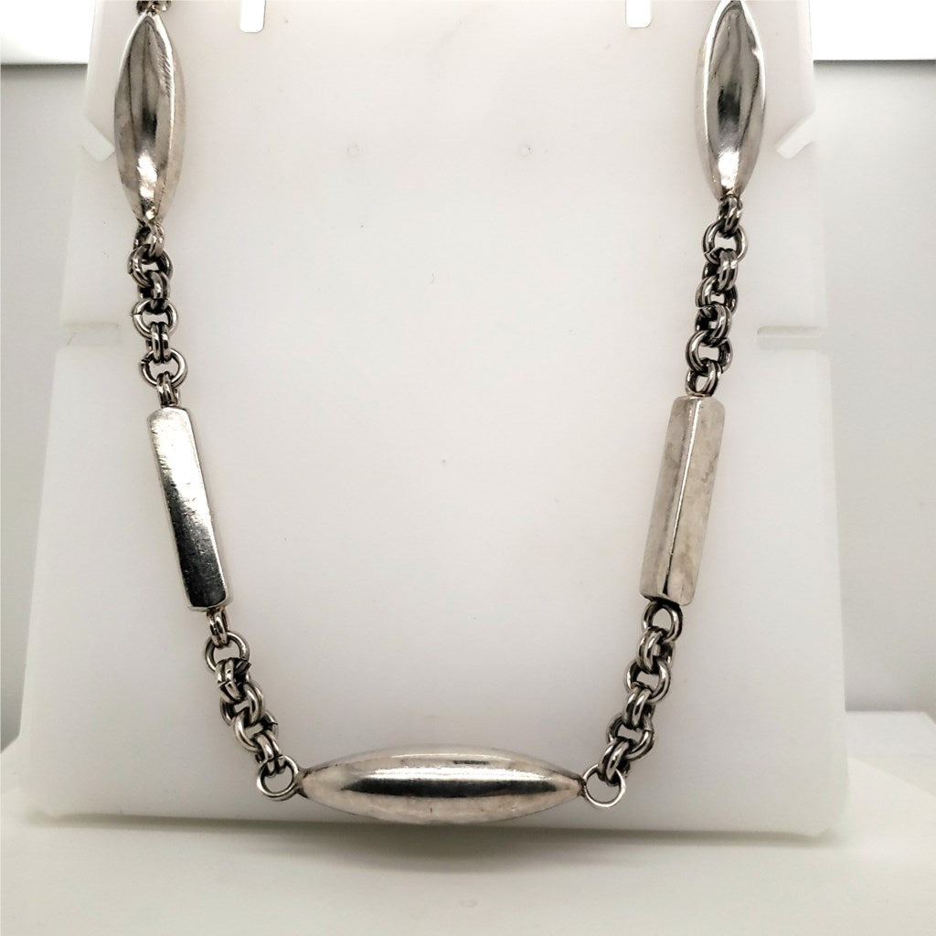 Vintage Taxco Mexico Sterling Silver Necklace