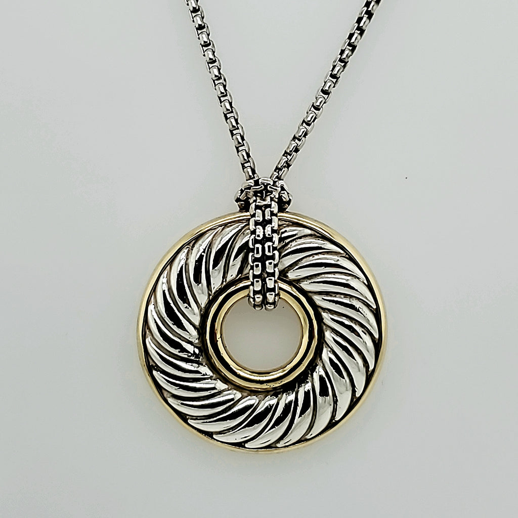 David Yurman Sterling Silverand 18kt Gold Necklace