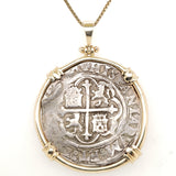 14kt Yellow Gold and Silver Atocha Ship Wreck Coin Pendant