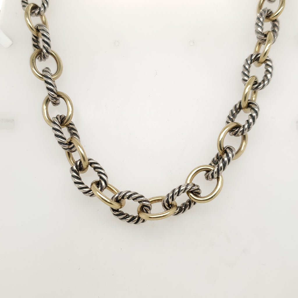 David Yurman Silver & Gold Necklace