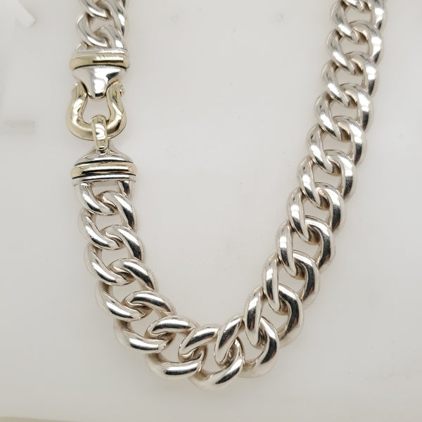 David Yurman Sterling Silver and 14kt Yellow Gold Necklace
