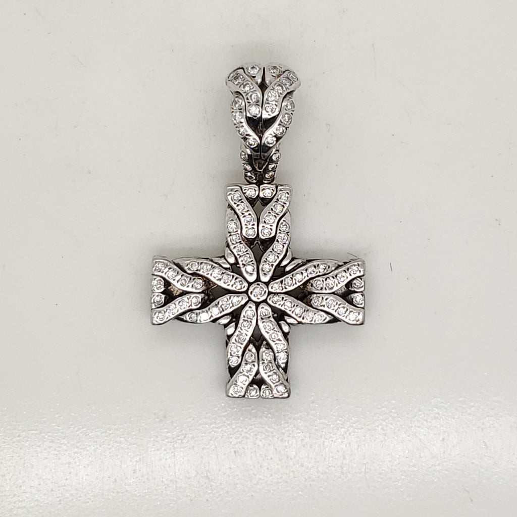 John Hardy Silver And Diamond Cross Pendant