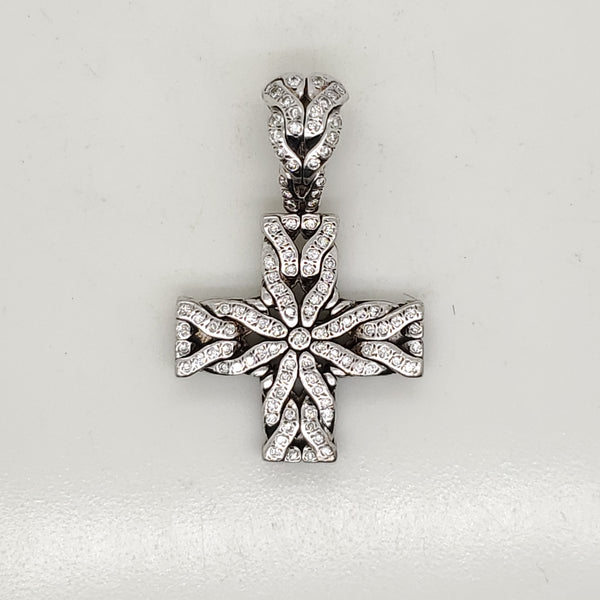 John Hardy Silver And Diamond Cross Pendant