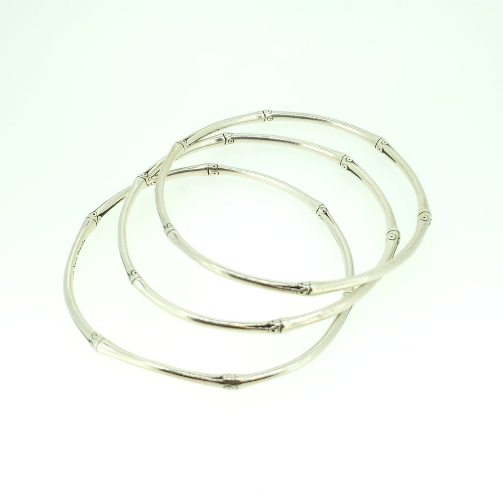 Pre - Owned John Hardy sterling silver set of  three bamboo bracelets