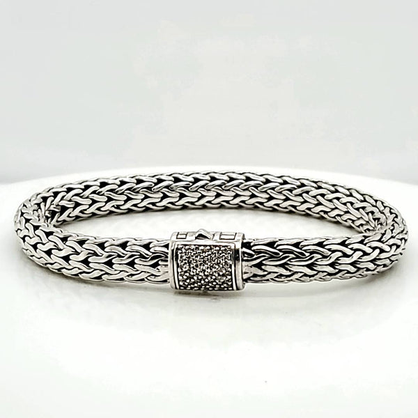 Pre - Owned John Hardy Silver And Diamond Bracelet