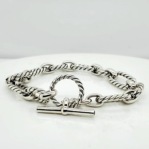 David Yurman Silver Oval Link Bracelet.