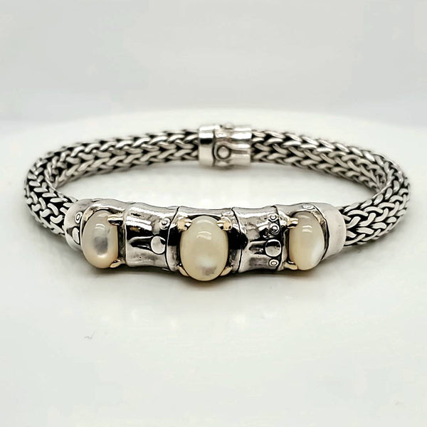 John Hardy Bamboo and Mother of Pearl Bracelet