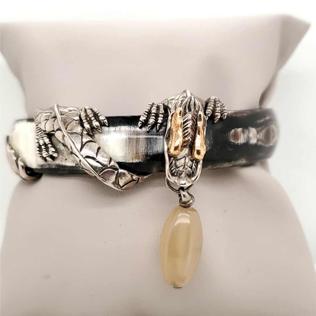 John Hardy Legends Naga Sterling Silver with 18kt Yellow Gold Dragon Bracelet