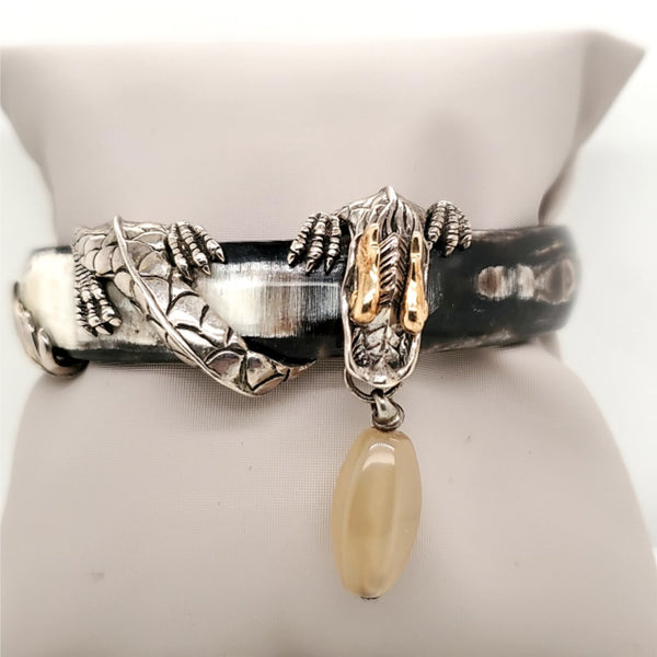 John Hardy Legends Naga Sterling Silver with 18kt Yellow Gold Dragon Bracelet