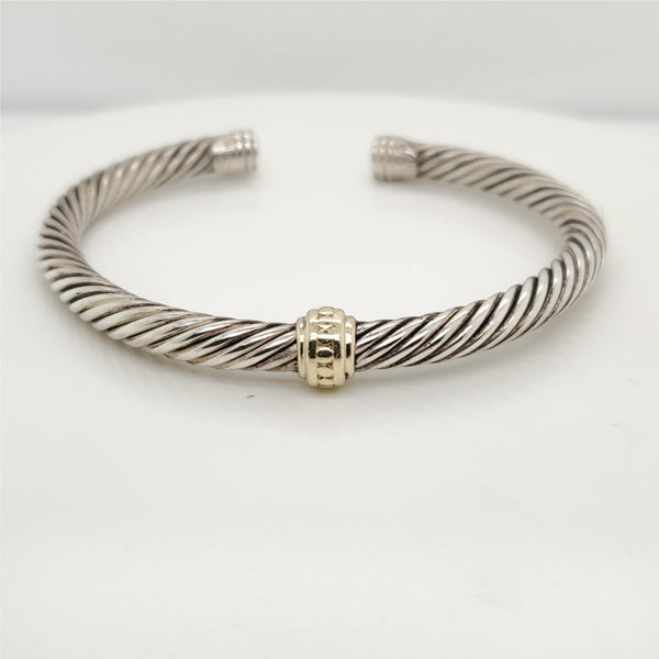 David Yurman 5mm Cable Gold Station Bracelet