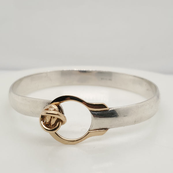 Sterling and 14kt Yellow Gold Bangle Bracelet