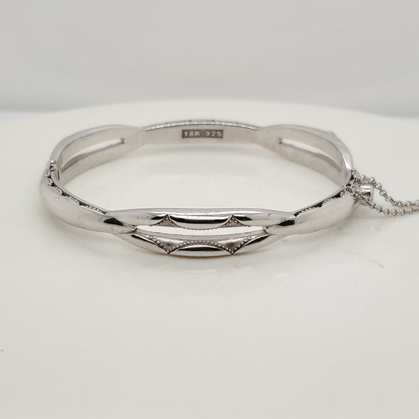 Pre-owned Tacori Sterling Silver Promise Bangle Bracelet