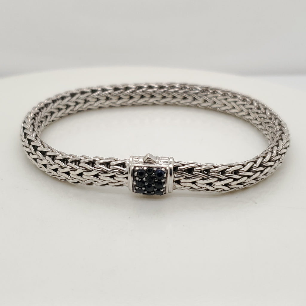 John Hardy Sterling Silver And Blue Sapphire Classic Chain Bracelet