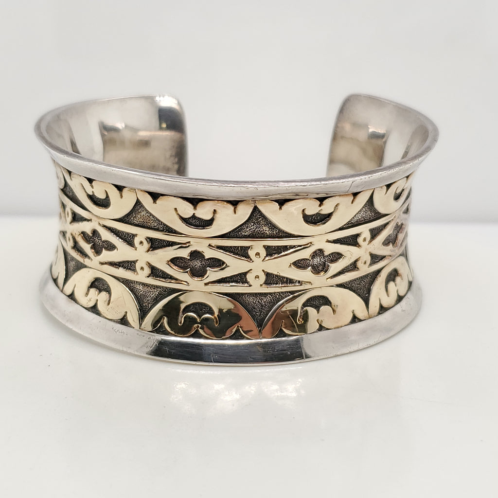 Pre - Owned John Hardy Sterling Silver Wide Cuff Bracelet