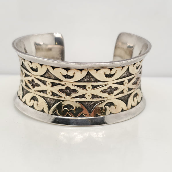 Pre - Owned John Hardy Sterling Silver Wide Cuff Bracelet