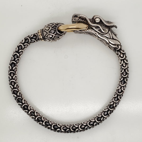 John Hardy Legends Naga Sterling Silver And 18kt Yellow Gold Dragon Bracelet