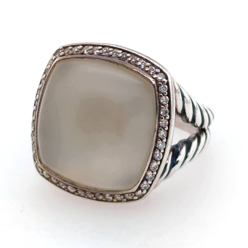 Pre - Owned David Yurman Albion Moonstone And Diamond Ring