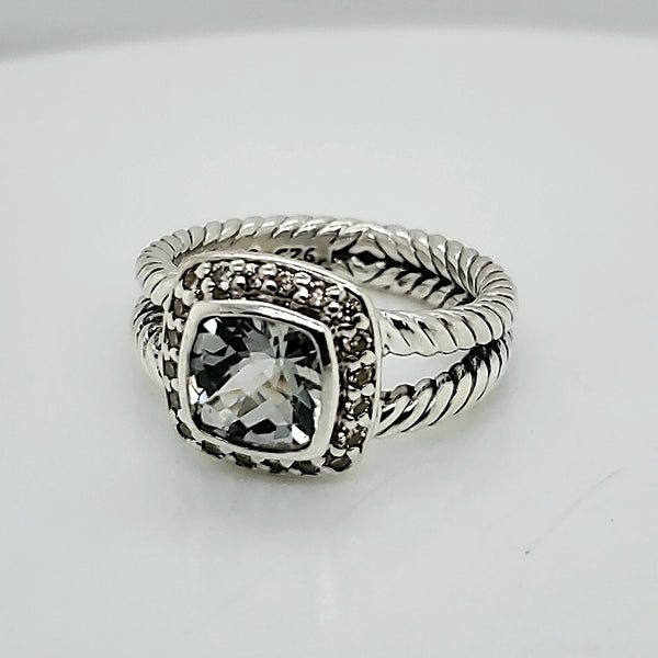 Pre - Owned David Yurman Albion Prasiolite And Diamond Ring