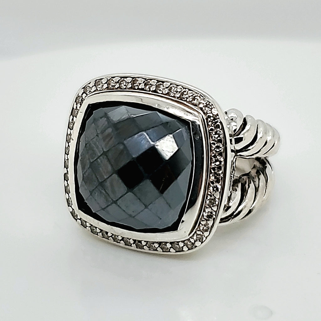 Pre-Owned David Yurman Albion Hematite And Diamond Ring