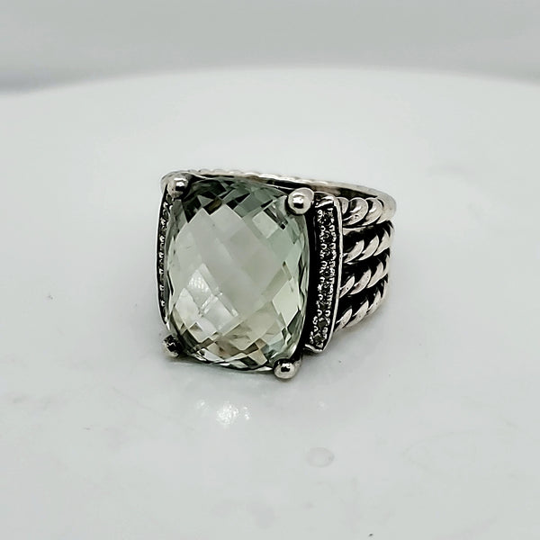 Pre-Owned David Yurman Wheaton Diamond & Prasiolite Ring