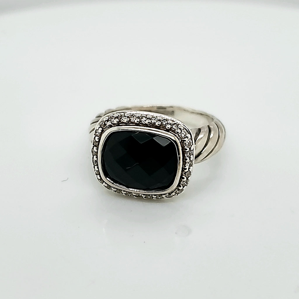 Pre-Owned David Yurman Onyx And Diamond Ring