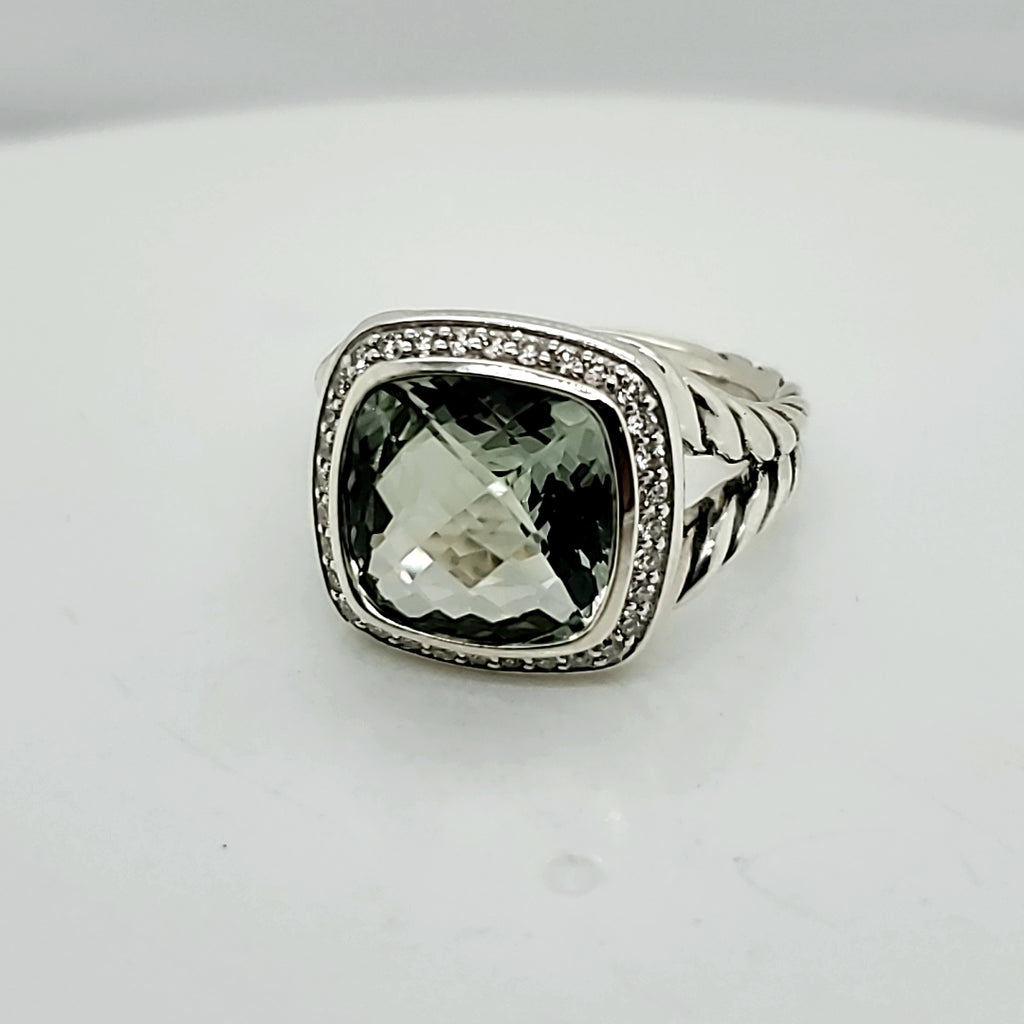 Pre-Owned David Yurman Albion Prasiolite And Diamond Ring