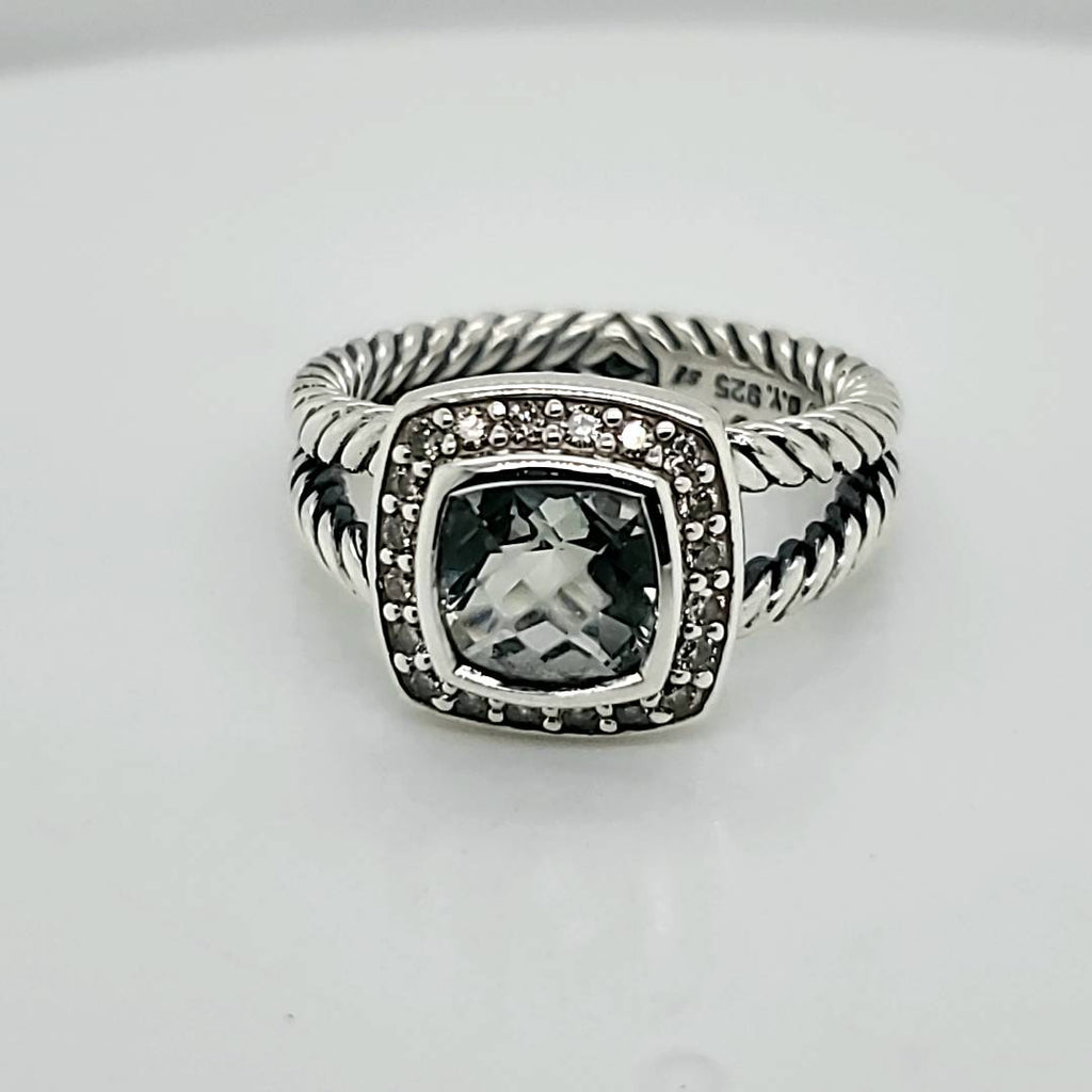 Pre-Owned David Yurman Albion Prasiolite And Diamond Ring