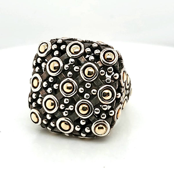 John Hardy Sterling Silver And 18Kt Gold Dot Ring