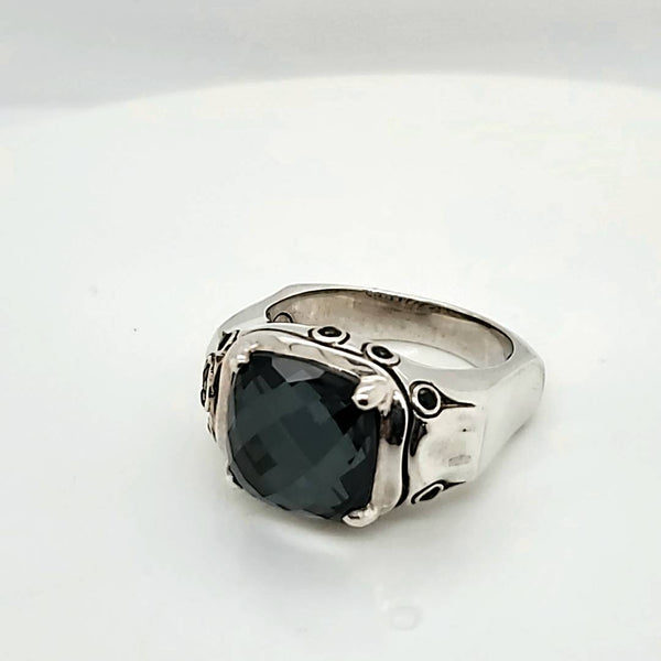 John Hardy Batu Blue Stone Black Sapphire Ring