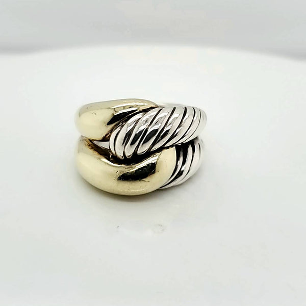 David Yurman Silver and Yellow Gold Ring