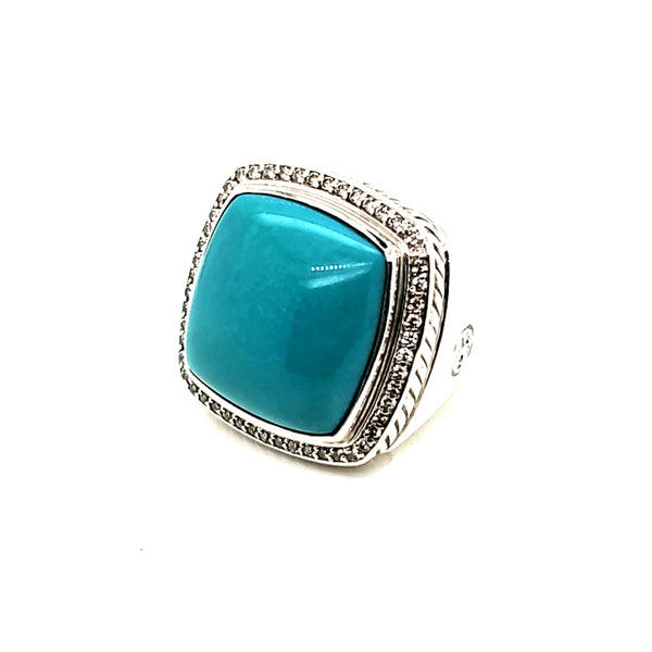 Pre-owned David Yurman Turquoise and Diamond Albion Ring