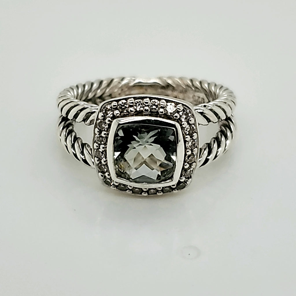 David Yurman Albion Prasiolite And Diamond Ring