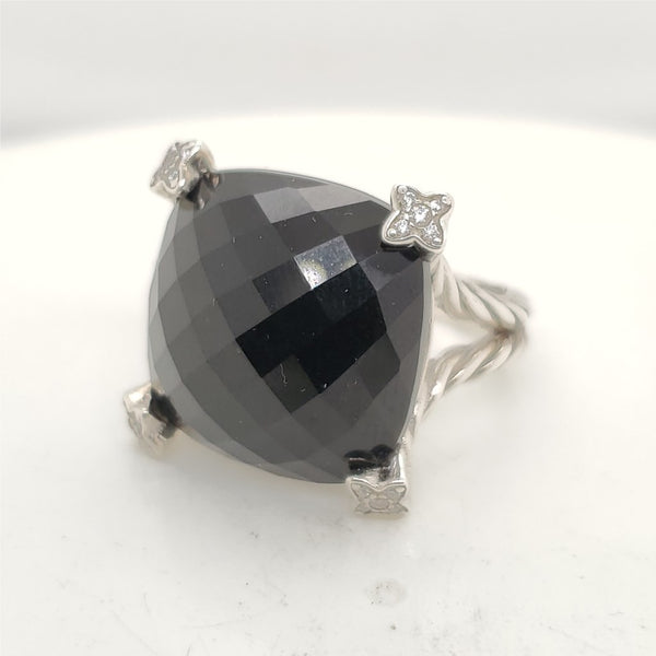 Pre - Owned David Yurman Chatelaine Onyx And Diamond Ring