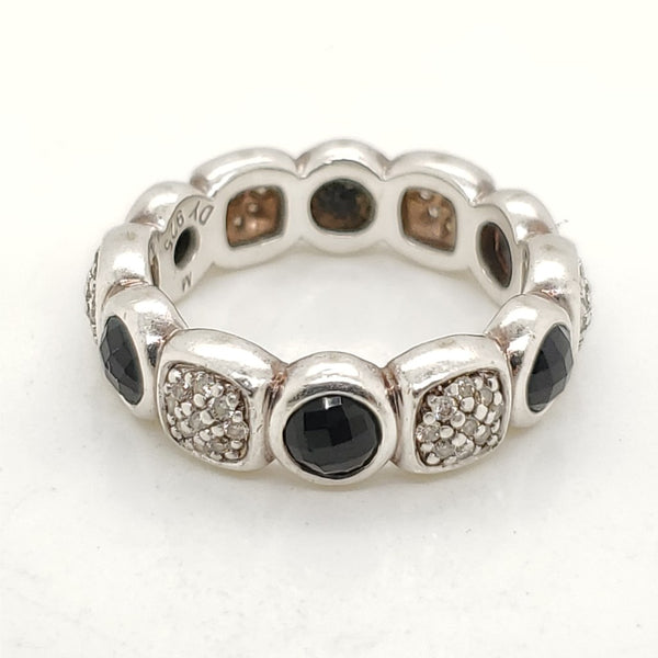 Pre - Owned David Yurman Diamond & Onyx Band