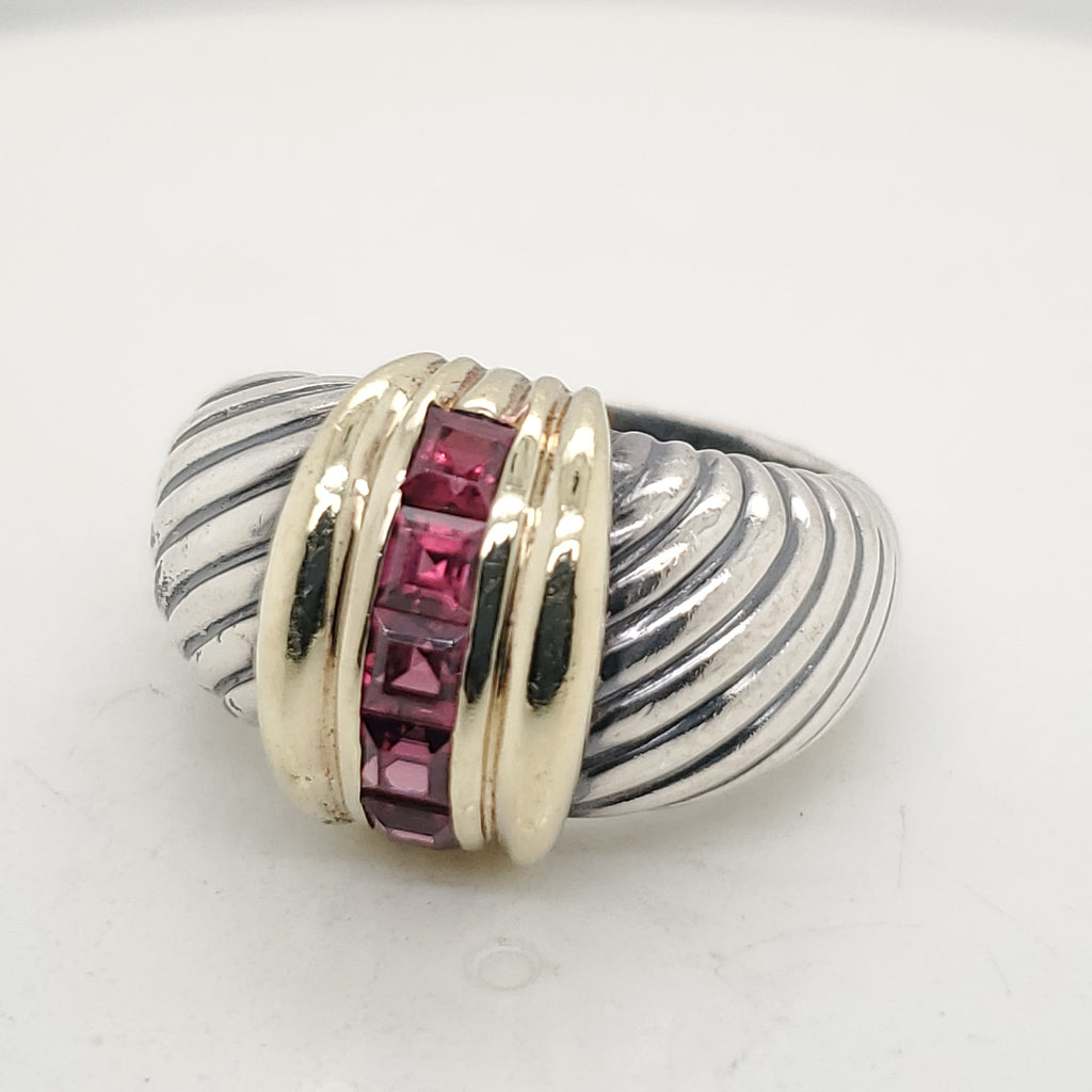 David Yurman Garnet Cable Ring