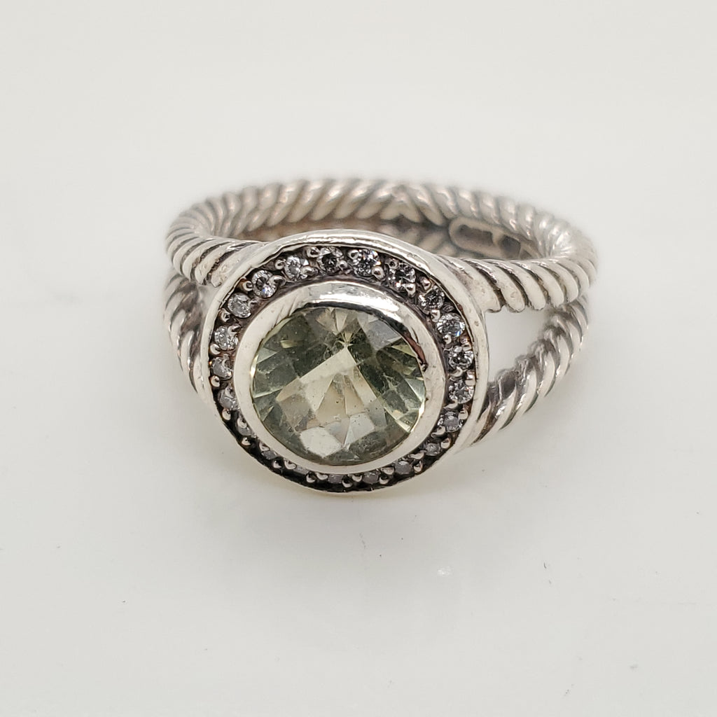 Pre-Owned David Yurman Albion Yellow Quartz And Diamond Ring