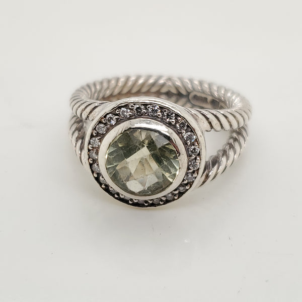 Pre-Owned David Yurman Albion Yellow Quartz And Diamond Ring