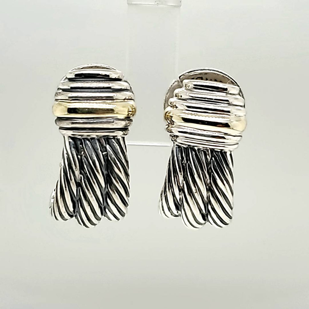 David Yurman Silver and Gold Earrings